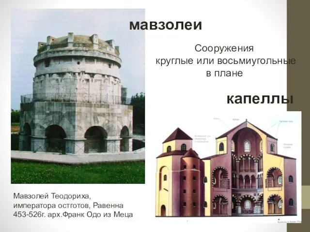 мавзолеи капеллы Сооружения круглые или восьмиугольные в плане Мавзолей Теодориха, императора остготов,