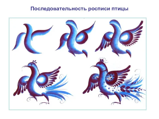 Последовательность росписи птицы