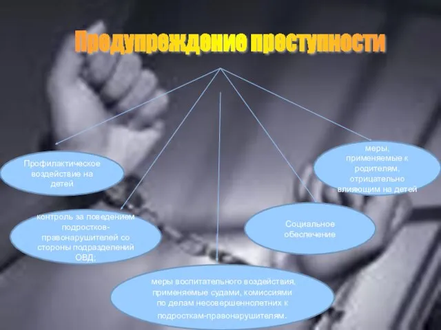 Профилактическое воздействие на детей контроль за поведением подростков-правонарушителей со стороны подразделений ОВД;