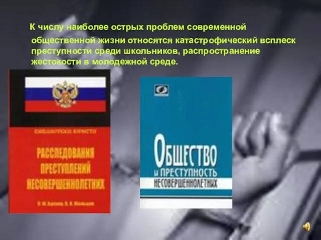 К числу наиболее острых проблем современной общественной жизни относятся катастрофический всплеск преступности