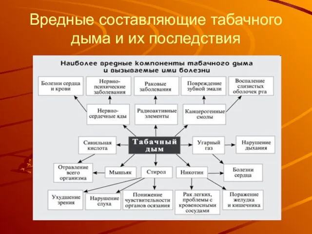 Вредные составляющие табачного дыма и их последствия