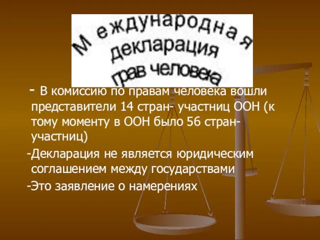 - В комиссию по правам человека вошли представители 14 стран- участниц ООН