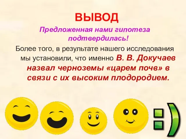 ВЫВОД Предложенная нами гипотеза подтвердилась! Более того, в результате нашего исследования мы