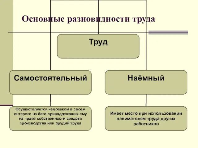 Основные разновидности труда