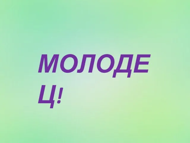 МОЛОДЕЦ!