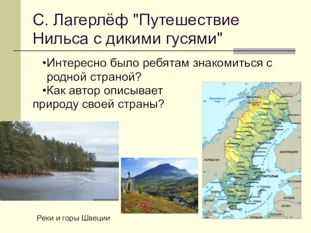 С. Лагерлёф "Путешествие Нильса с дикими гусями" Интересно было ребятам знакомиться с