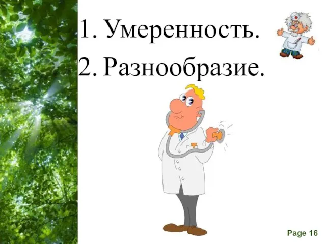 Умеренность. Разнообразие.