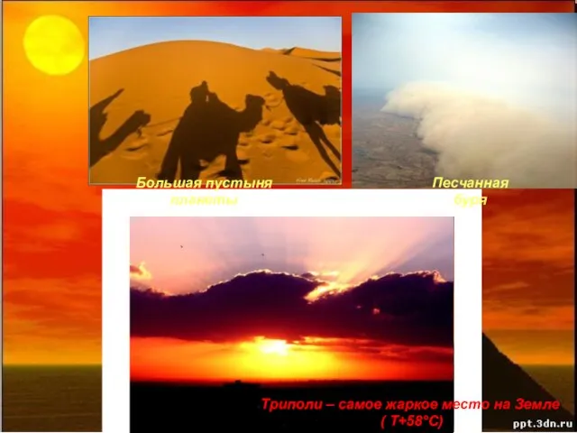 Триполи – самое жаркое место на Земле ( Τ+58°C) Большая пустыня планеты Песчанная буря