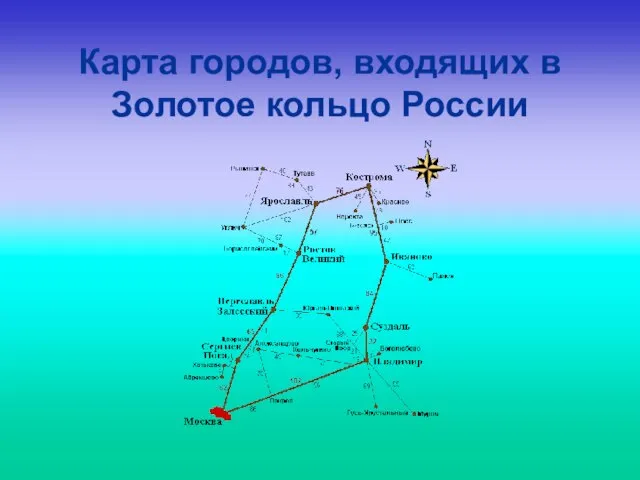 Карта городов, входящих в Золотое кольцо России