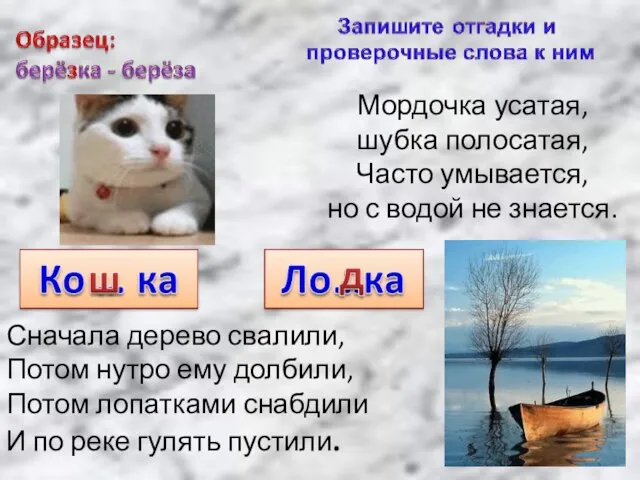 Мордочка усатая, шубка полосатая, Часто умывается, но с водой не знается. Сначала