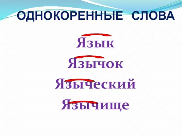 Язык Язычок Языческий Язычище ОДНОКОРЕННЫЕ СЛОВА