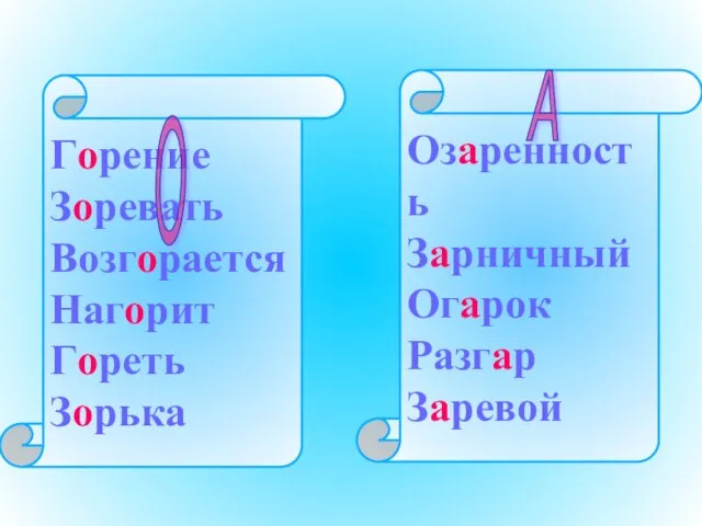 Горение Зоревать Возгорается Нагорит Гореть Зорька Озаренность Зарничный Огарок Разгар Заревой О А