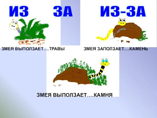 ЗМЕЯ ВЫПОЛЗАЕТ….ТРАВЫ ЗМЕЯ ВЫПОЛЗАЕТ….КАМНЯ ЗМЕЯ ЗАПОЛЗАЕТ….КАМЕНЬ ИЗ ЗА ИЗ-ЗА