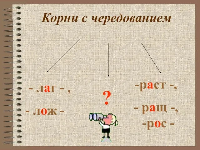 Корни с чередованием - лаг - , - лож - раст -,