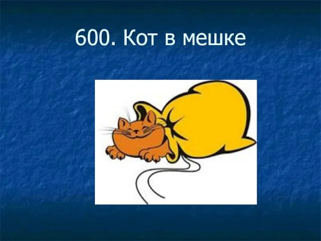 600. Кот в мешке