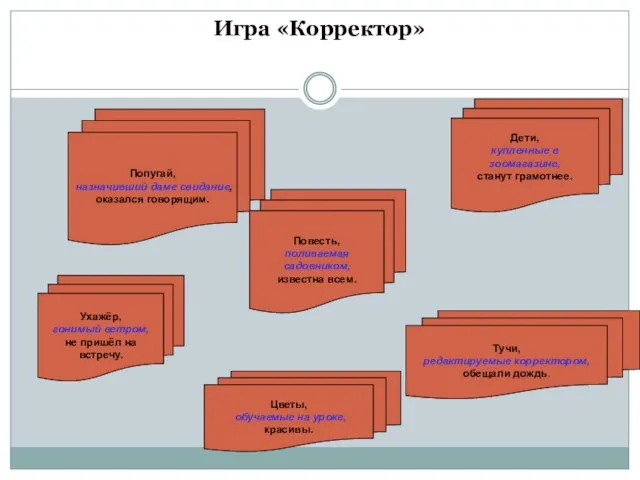 Игра «Корректор» Ухажёр, гонимый ветром, не пришёл на встречу. Цветы, обучаемые на