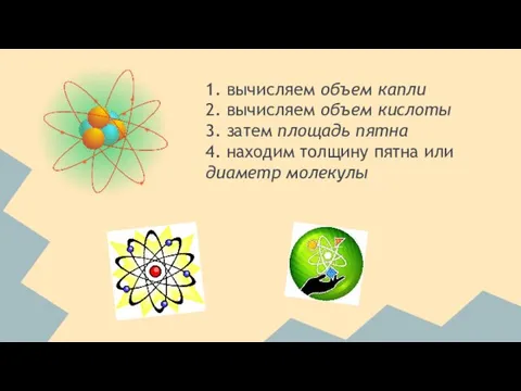 1. вычисляем объем капли 2. вычисляем объем кислоты 3. затем площадь пятна