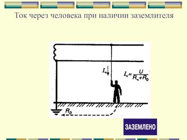 Ток через человека при наличии заземлителя