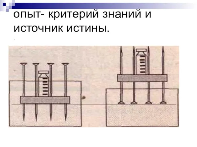 опыт- критерий знаний и источник истины. .