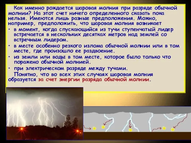 Как именно рождается шаровая молния при разряде обычной молнии? На этот счет