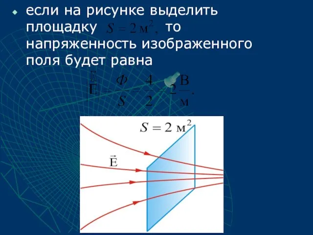 если на рисунке выделить площадку то напряженность изображенного поля будет равна