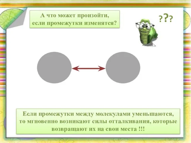 А что может произойти, если промежутки изменятся? ??? Если промежутки между молекулами