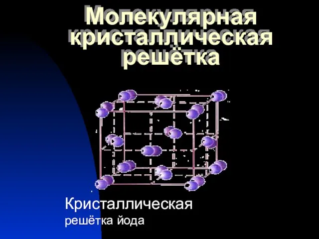 Молекулярная кристаллическая решётка Кристаллическая решётка йода