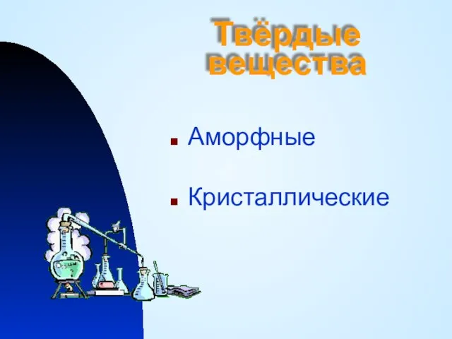 Твёрдые вещества Аморфные Кристаллические