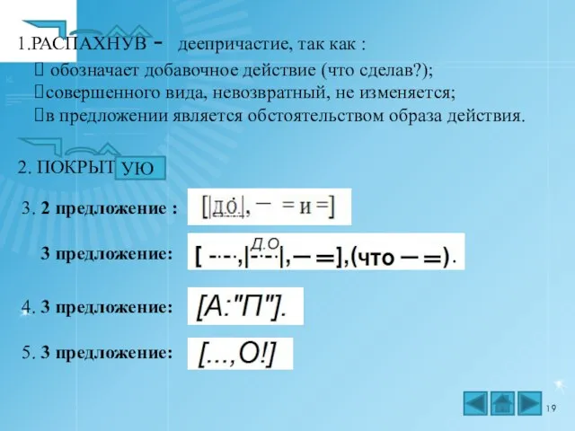 1.РАСПАХНУВ - деепричастие, так как : обозначает добавочное действие (что сделав?); совершенного