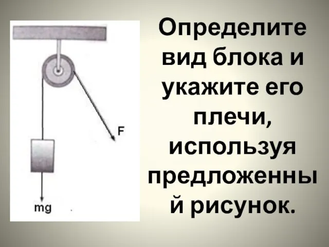 Определите вид блока и укажите его плечи, используя предложенный рисунок.