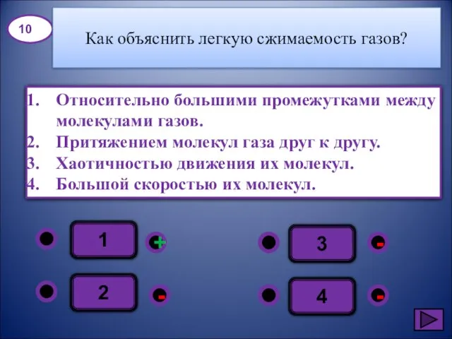 1 - - + - 2 3 4 Относительно большими промежутками между