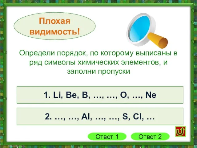 2. Na, Mg, Al, Si, P, S, Cl, Ar 1. Li, Be,