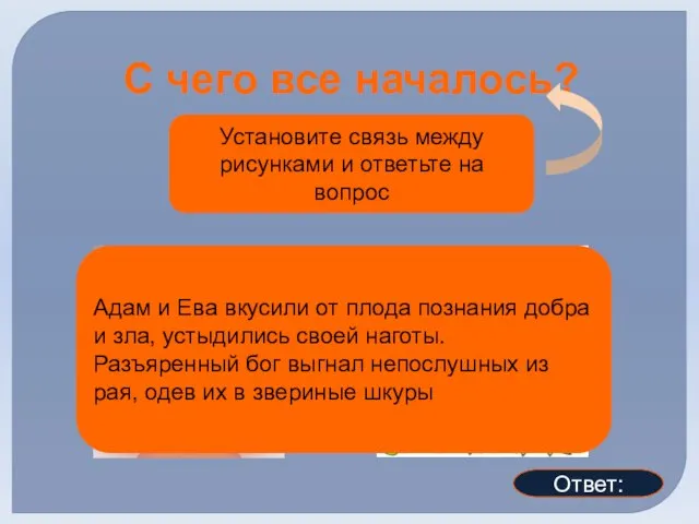 Установите связь между рисунками и ответьте на вопрос С чего все началось?