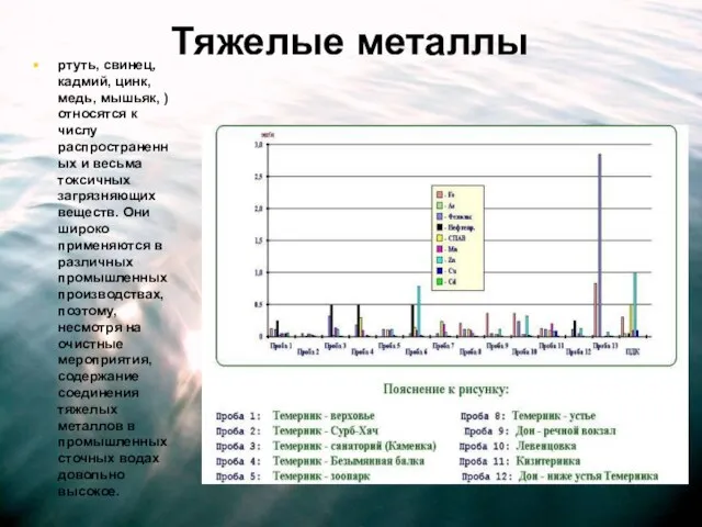 Тяжелые металлы ртуть, свинец, кадмий, цинк, медь, мышьяк, ) относятся к числу