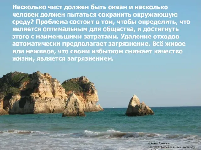 Насколько чист должен быть океан и насколько человек должен пытаться сохранить окружающую