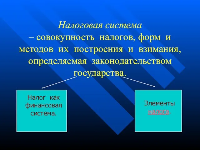 Налоговая система – совокупность налогов, форм и методов их построения и взимания,