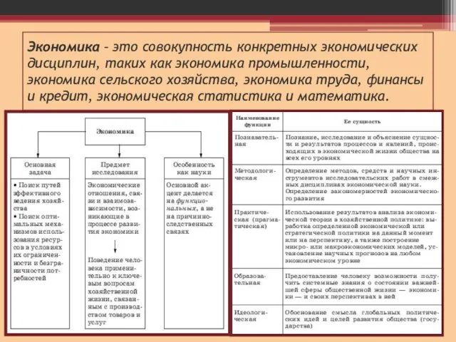 Экономика – это совокупность конкретных экономических дисциплин, таких как экономика промышленности, экономика