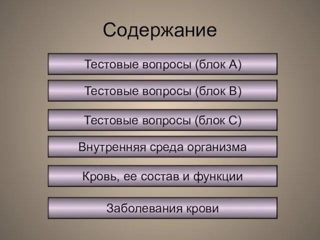 Тестовые вопросы (блок А) Внутренняя среда организма Кровь, ее состав и функции