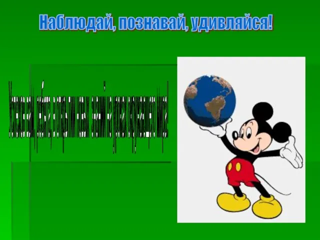 Наблюдай, познавай, удивляйся! Успехов вам, ребята, в открытии новых знаний на уроках окружающего мира!