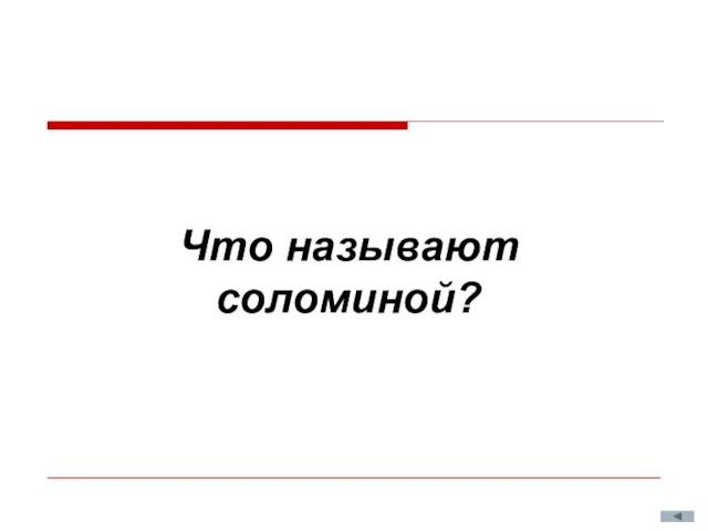 Что называют соломиной?