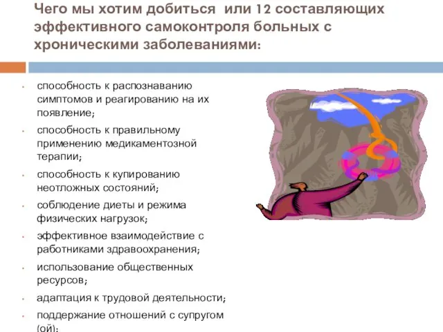 Чего мы хотим добиться или 12 составляющих эффективного самоконтроля больных с хроническими