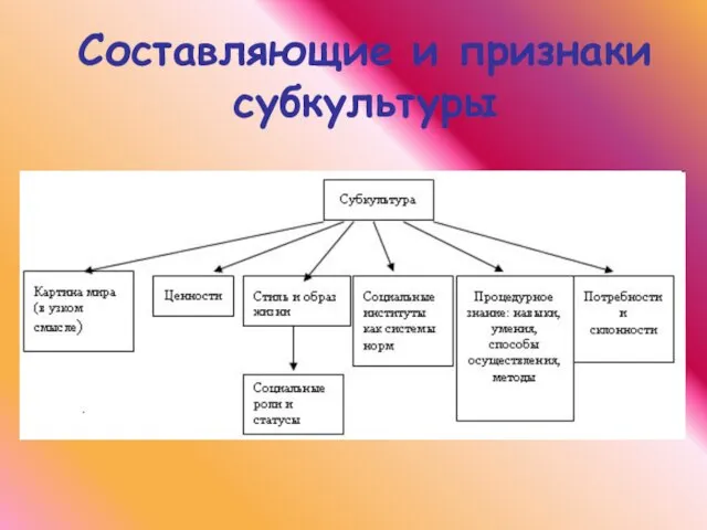 Составляющие и признаки субкультуры