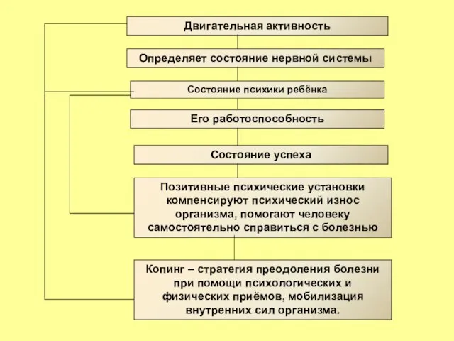 Двигательная активность Определяет состояние нервной системы Состояние психики ребёнка Состояние успеха Его