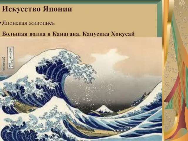 Искусство Японии Японская живопись Большая волна в Канагава. Кацусика Хокусай
