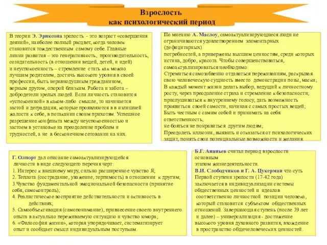 По мнению А. Маслоу, самоактуализирующиеся люди не ограничиваются удовлетворением элементарных (дефицитарных) потребностей,