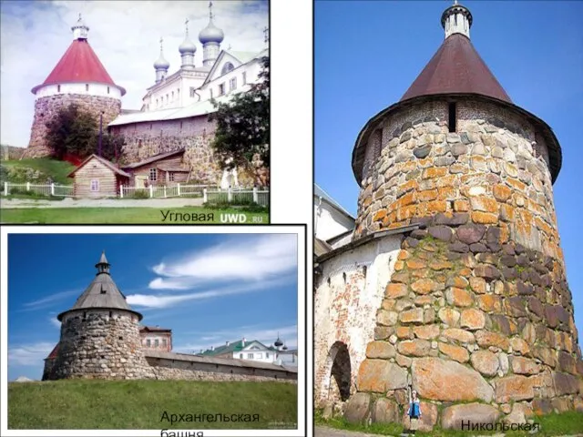 Угловая башня Никольская башня Архангельская башня