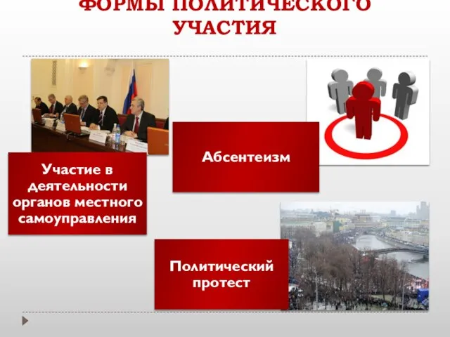 ФОРМЫ ПОЛИТИЧЕСКОГО УЧАСТИЯ