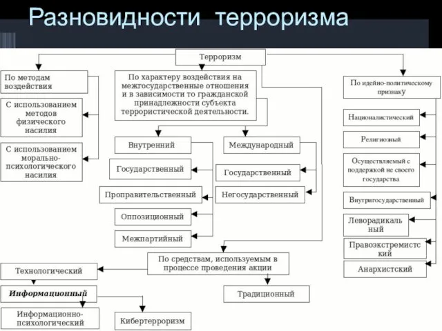 Разновидности терроризма