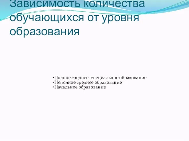 Зависимость количества обучающихся от уровня образования