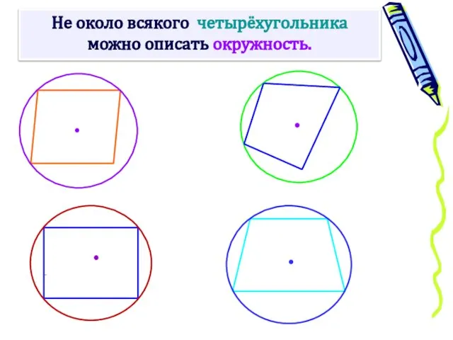 Не около всякого четырёхугольника можно описать окружность.